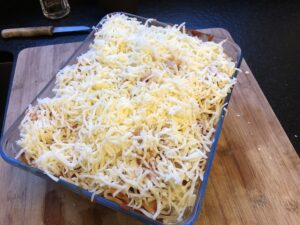 gegratineerde rigatoni met gehaktballetjes scaled
