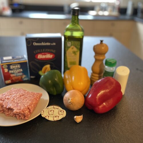 pasta met paprikasaus in stoomoven